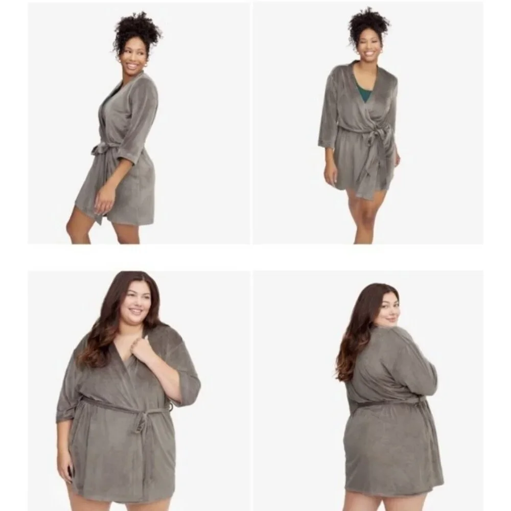 💕SPLENDID💕 Velour Robe ~ Gray 1X/3X